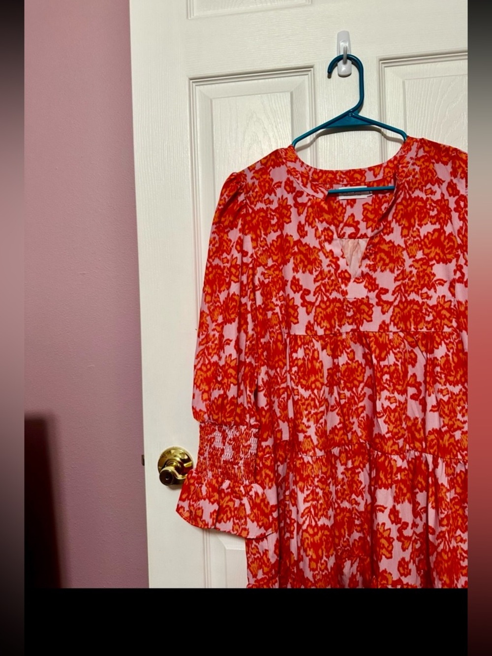 Shop the Mint Large NWOT “In Your Happy Place” Vibrant Orange Lavender Dress - Picture 2 of 6